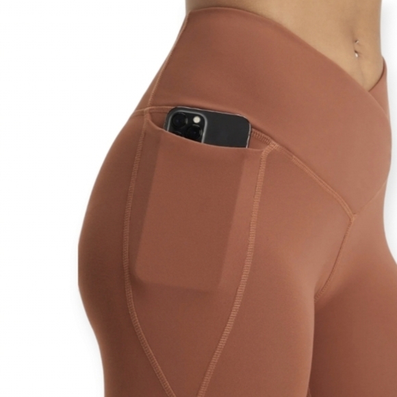 Fabletics Legging Oasis PureLuxe HW Crossover 7/8 Size Large Burnt Orange - Picture 3 of 9